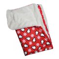 Kd Vestidor Penguins & Snowflakes Flannel & Ultra-Plush Blanket, Red KD2601084